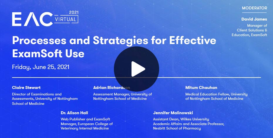 Processes and Strategies for Effective ExamSoft Use (EAC 2021) - ExamSoft