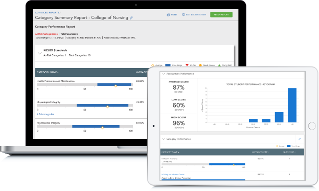 laptop and tablet with reports simulations