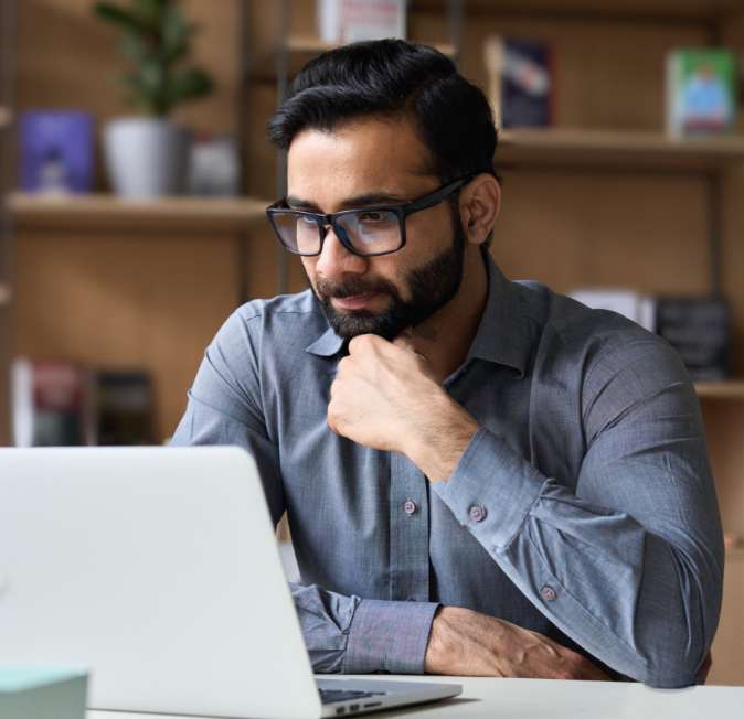 man working on laptop