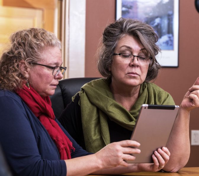 seniors on a tablet