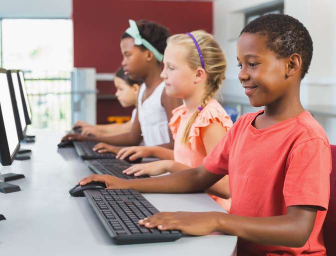 K12 kids on computers